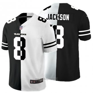 Maglia NFL Limited Baltimore Ravens Jackson Black White Split
