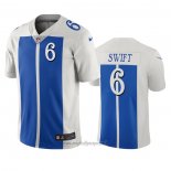 Maglia NFL Limited Detroit Lions D'andre Swift Citta Edition Bianco Blu