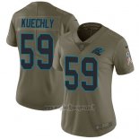 Maglia NFL Limited Donna Carolina Panthers 59 Luke Kuechly Verde Stitched 2017 Salute To Service