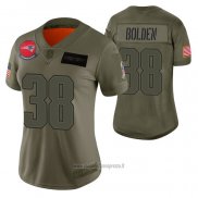 Maglia NFL Limited Donna New England Patriots Brandon Bolden 2019 Salute To Service Verde