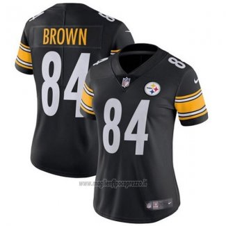 Maglia NFL Limited Donna Pittsburgh Steelers 84 Brown Nero