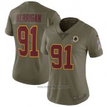 Maglia NFL Limited Donna Washington Commanders 91 Kerrigan 2017 Salute To Service Verde
