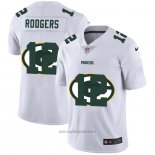Maglia NFL Limited Green Bay Packers Rodgers Logo Dual Overlap Bianco