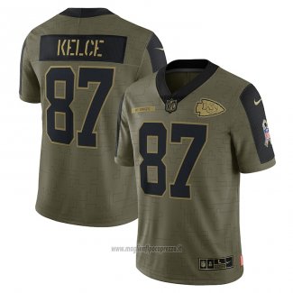 Maglia NFL Limited Kansas City Chiefs Travis Kelce 2021 Salute To Service Verde
