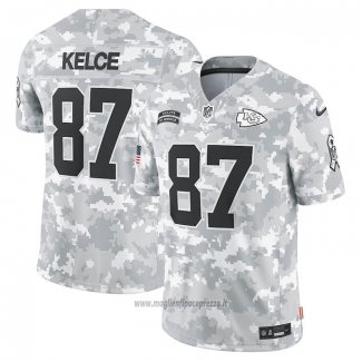 Maglia NFL Limited Kansas City Chiefs Travis Kelce 2024 Salute To Service Grigio