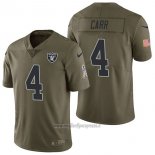 Maglia NFL Limited Las Vegas Raiders 4 Derek Carr 2017 Salute To Service Verde