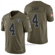 Maglia NFL Limited Las Vegas Raiders 4 Derek Carr 2017 Salute To Service Verde