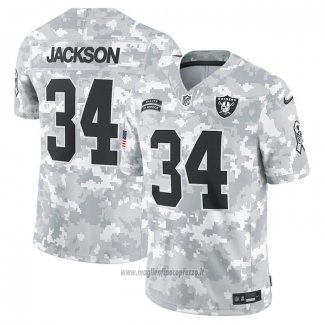 Maglia NFL Limited Las Vegas Raiders Bo Jackson 2024 Salute To Service Retired Grigio