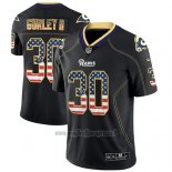 Maglia NFL Limited Los Angeles Rams Todd Gurley Ii Nero 2018 USA Flag Fashion Color Rush