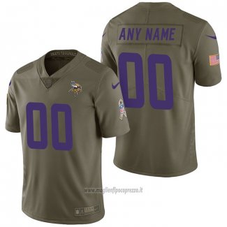 Maglia NFL Limited Minnesota Vikings Personalizzate 2017 Salute To Service Verde