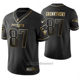 Maglia NFL Limited New England Patriots Rob Gronkowski Golden Edition Nero