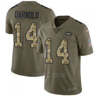 Maglia NFL Limited New York Jets 14 Sam Darnold Stitched 2017 Salute To Service