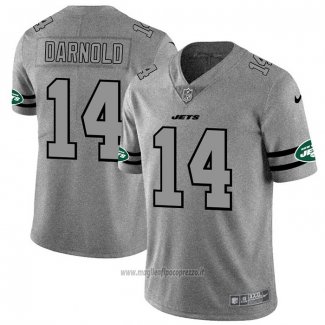 Maglia NFL Limited New York Jets Darnold Team Logo Gridiron Grigio