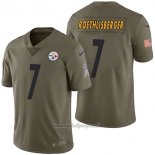 Maglia NFL Limited Pittsburgh Steelers 7 Ben Roethlisberger 2017 Salute To Service Verde