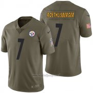 Maglia NFL Limited Pittsburgh Steelers 7 Ben Roethlisberger 2017 Salute To Service Verde