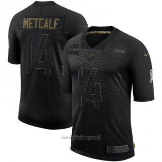 Maglia NFL Limited Seattle Seahawks Metcalf 2020 Salute To Service Nero