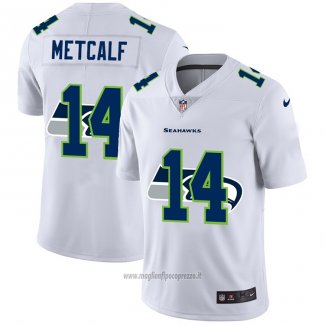 Maglia NFL Limited Seattle Seahawks Metcalf Logo Dual Overlap Bianco