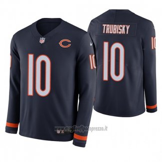 Maglia NFL Therma Manica Lunga Chicago Bears Mitchell Trubisky Blu