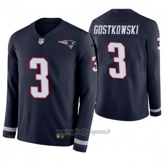 Maglia NFL Therma Manica Lunga New England Patriots Stephen Gostkowski Blu
