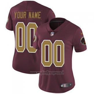 Maglia NFL Donna Washington Commanders Personalizzate Rosso Giallo