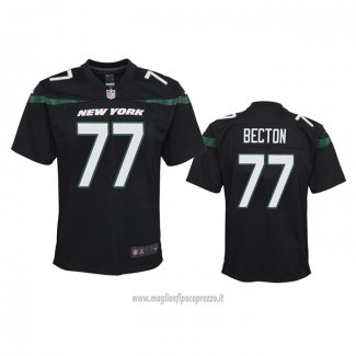Maglia NFL Game Bambino New York Jets Mekhi Becton Nero
