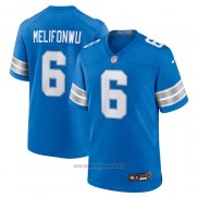 Maglia NFL Game Detroit Lions Ifeatu Melifonwu Blu Bianco