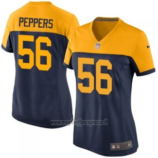 Maglia NFL Game Donna Green Bay Packers Peppers Nero Giallo