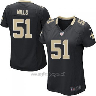 Maglia NFL Game Donna New Orleans Saints Mills Nero