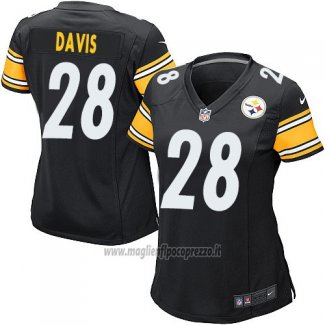 Maglia NFL Game Donna Pittsburgh Steelers Davis Nero
