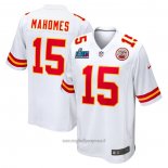 Maglia NFL Game Kansas City Chiefs Patrick Mahomes Super Bowl Lvii Patch Away Bianco