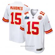 Maglia NFL Game Kansas City Chiefs Patrick Mahomes Super Bowl Lvii Patch Away Bianco