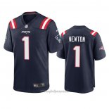 Maglia NFL Game New England Patriots Cam Newton Blu