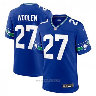 Maglia NFL Game Seattle Seahawks Tariq Woolen Throwback Blu
