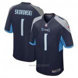 Maglia NFL Game Tennessee Titans Peter Skoronski 2023 NFL Draft First Round Pick Blu