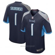 Maglia NFL Game Tennessee Titans Peter Skoronski 2023 NFL Draft First Round Pick Blu