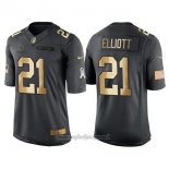 Maglia NFL Gold Anthracite Dallas Cowboys Elliott Salute To Service 2016 Nero