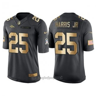 Maglia NFL Gold Anthracite Denver Broncos Harris Jr Salute To Service 2016 Nero