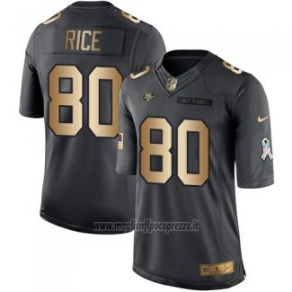 Maglia NFL Gold Anthracite San Francisco 49ers Rice Salute To Service 2016 Nero