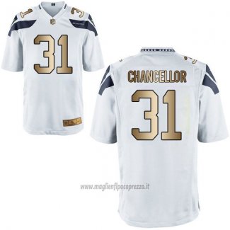 Maglia NFL Gold Game Seattle Seahawks Chancellor Bianco
