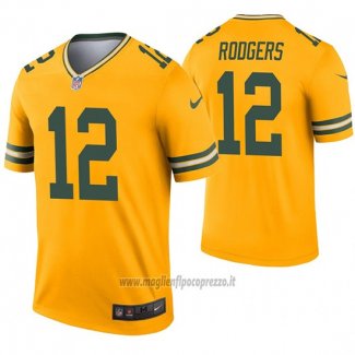 Maglia NFL Legend Green Bay Packers 12 Aaron Rodgers Inverted Or