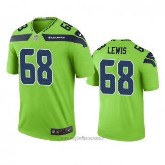 Maglia NFL Legend Seattle Seahawks Damien Lewis Green Color Rush