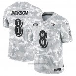 Maglia NFL Limited Baltimore Ravens Lamar Jackson 2024 Salute To Service Grigio