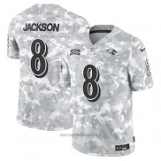 Maglia NFL Limited Baltimore Ravens Lamar Jackson 2024 Salute To Service Grigio