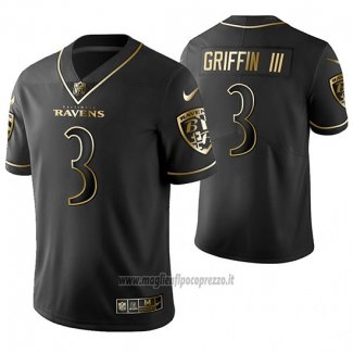 Maglia NFL Limited Baltimore Ravens Robert Griffin Iii Golden Edition Nero
