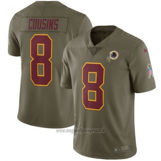 Maglia NFL Limited Bambino Washington Commanders 8 Cousins 2017 Salute To Service Verde
