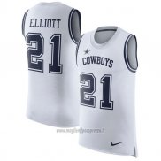 Maglia NFL Limited Dallas Cowboys Senza Maniche 21 Elliott Bianco