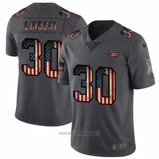 Maglia NFL Limited Denver Broncos Lindsay Retro Flag Nero