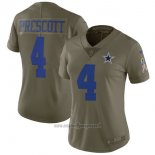 Maglia NFL Limited Donna Dallas Cowboys 4 Prescott 2017 Salute To Service Verde