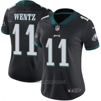 Maglia NFL Limited Donna Philadelphia Eagles 11 Wentz Nero