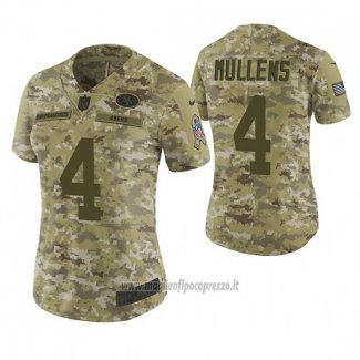 Maglia NFL Limited Donna San Francisco 49ers Nick Mullens Camuffamento 2018 Salute To Service
